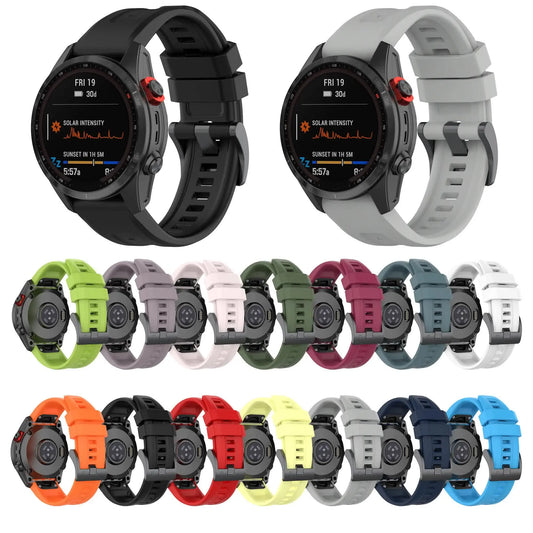 26mm Silicone Strap for Garmin fenix 7X 7 7S 6X 6 Pro 6S 5 5X Plus Smartwatch Bracelet for Garmin Descent mk2i mk3 51mm 12 12 Garmin Fenix 7S - Image 2