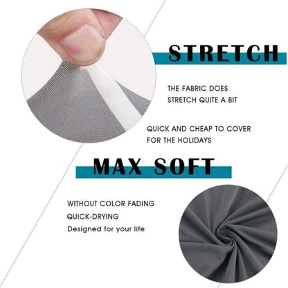 Set of 6 Universal Stretch Chair Covers - Modern - Grey - Image 2