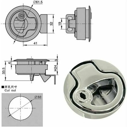 Boat Hatch Lock Pull Marine, Zinc Alloy Recessed Hatch Lock with Locking Door for Yacht Trailer Motorhome Deck Hatch Door Cabinet..DEBUNS - Image 3