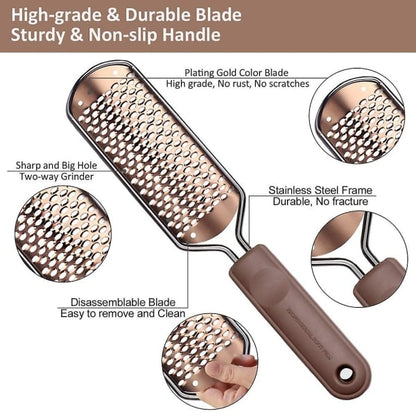 Pedicure Foot File Hard Skin Remover - Large Foot Rasp Colossal Foot Scrub Professional Stainless Steel Hard File for Wet and Dry Feet - Image 2