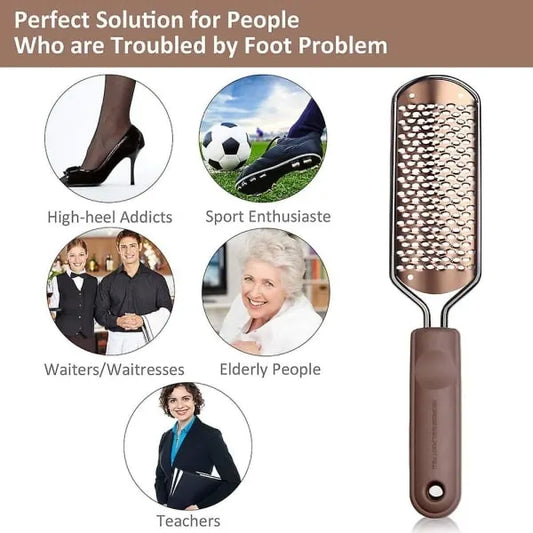 Pedicure Foot File Hard Skin Remover - Large Foot Rasp Colossal Foot Scrub Professional Stainless Steel Hard File for Wet and Dry Feet - Image 4