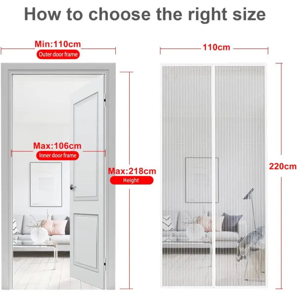 MYCARBON Mosquito Net Door Magnetic Fly Screen Anti-mosquito Net Door (White) 80X200CM - Image 3