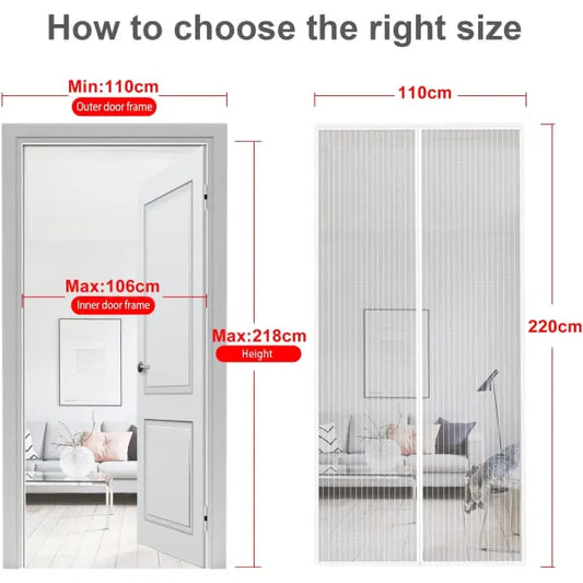 MYCARBON Mosquito Net Door Magnetic Fly Screen Anti-mosquito Net Door (White) 80X200CM - Image 3