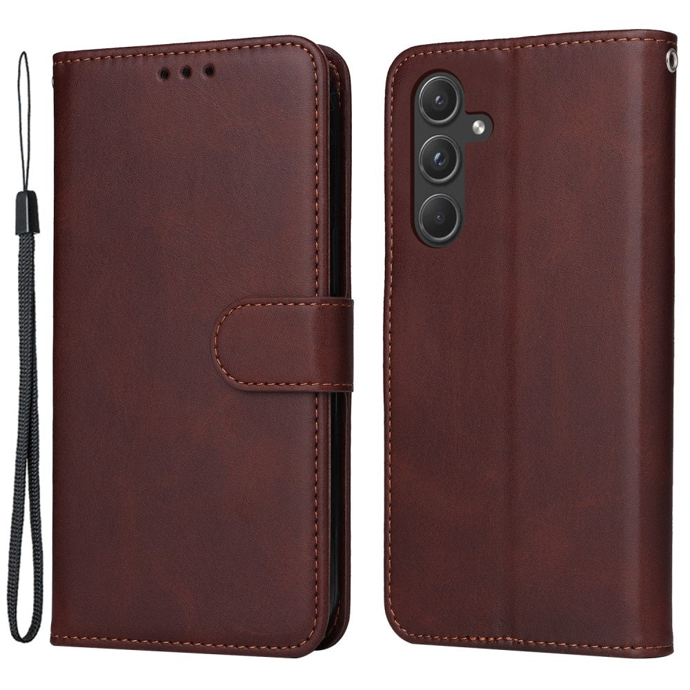 SKALO Samsung A55 5G PU Leather Wallet Case - Multiple Colors Brown Brown Brown - Image 2