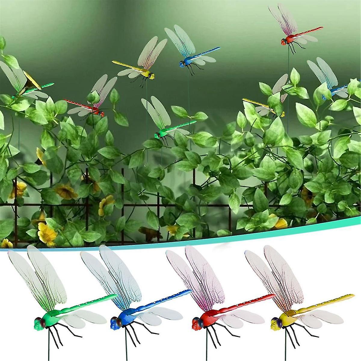2024 12pcs Artificial Dragonfly Clips for Outdoor Use 3D Dragonfly Decor Gardening, 3D Dragonfly Garden - Image 4