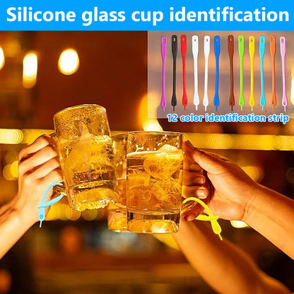 60 pcs glass markers, silicone glass marker drinking glass colorful wine glass markers reusable wine glass markers wine marker - Image 3