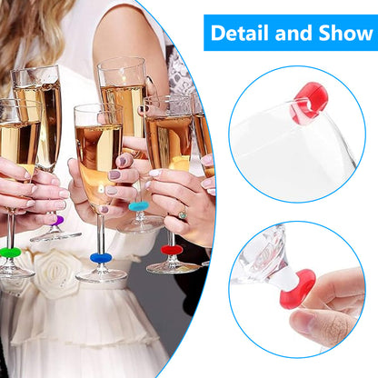 60 pcs glass markers, silicone glass marker drinking glass colorful wine glass markers reusable wine glass markers wine marker - Image 4