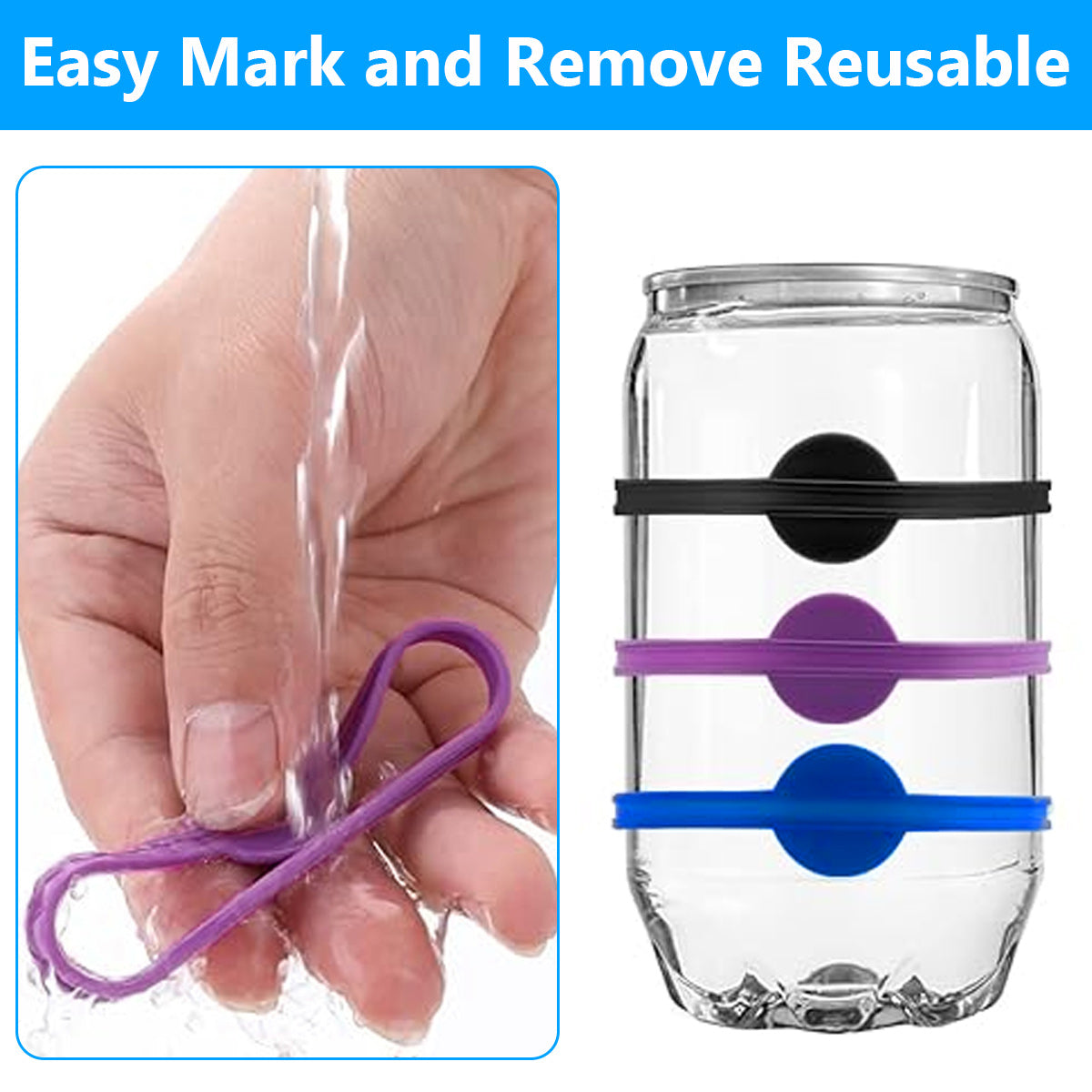 60 pcs glass markers, silicone glass marker drinking glass colorful wine glass markers reusable wine glass markers wine marker - Image 7