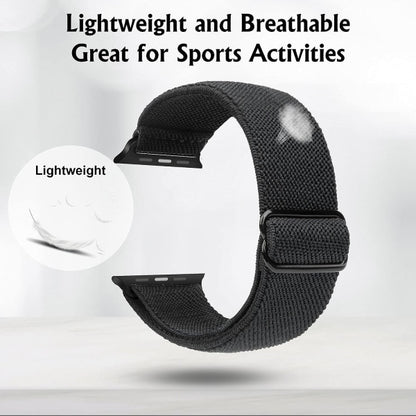 Stretchy Watch Strap Compatible with Apple Watch Band 41mm 40mm 38mm Comfortable Adjustable Sports Band for Women Men - Black_max - Image 3