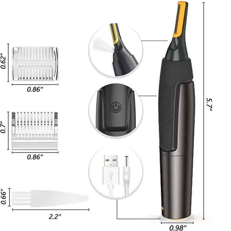 Ultra-thin precision trimmer Electric nose hair trimmer Mini portable ear trimmer for men nose hair shaver Waterproof safe clean USB charging model - Image 5