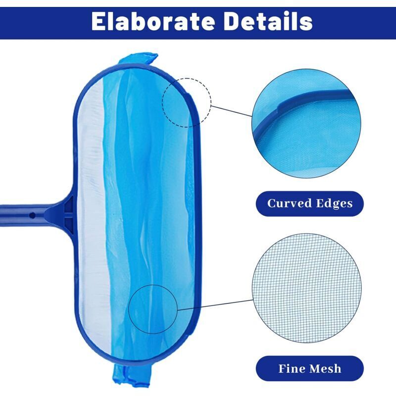 Pool Leaf Skimmer with Telescopic Handle, Fine Mesh Net, Pool Cleaning Tool - Image 2