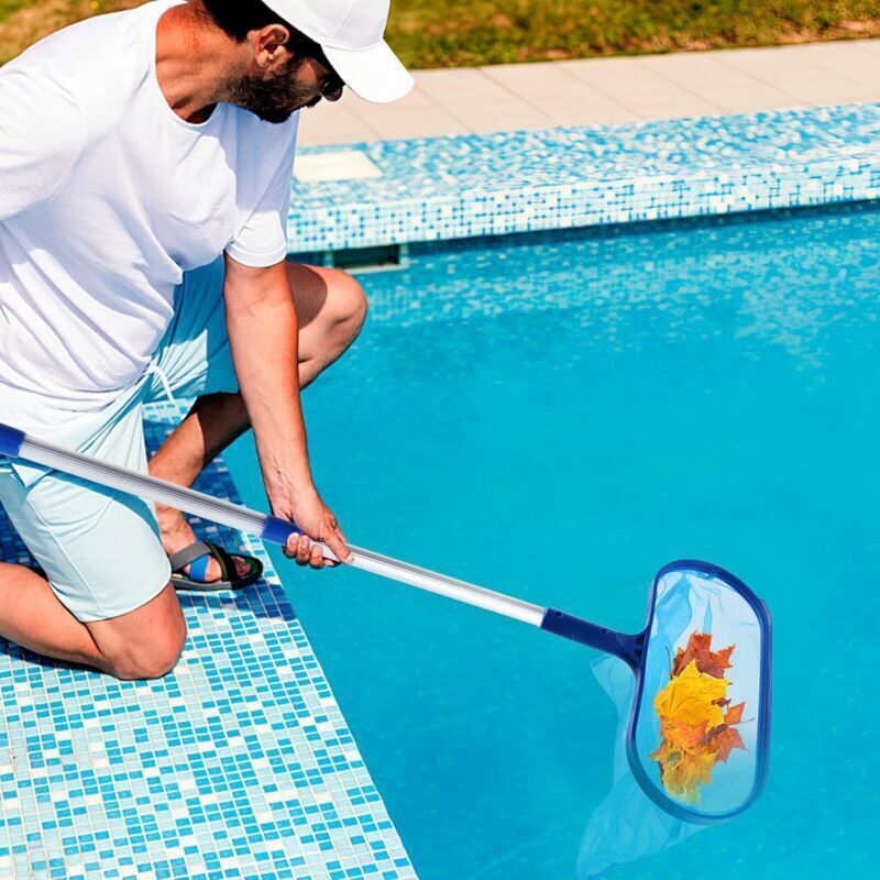 Pool Leaf Skimmer with Telescopic Handle, Fine Mesh Net, Pool Cleaning Tool - Image 5