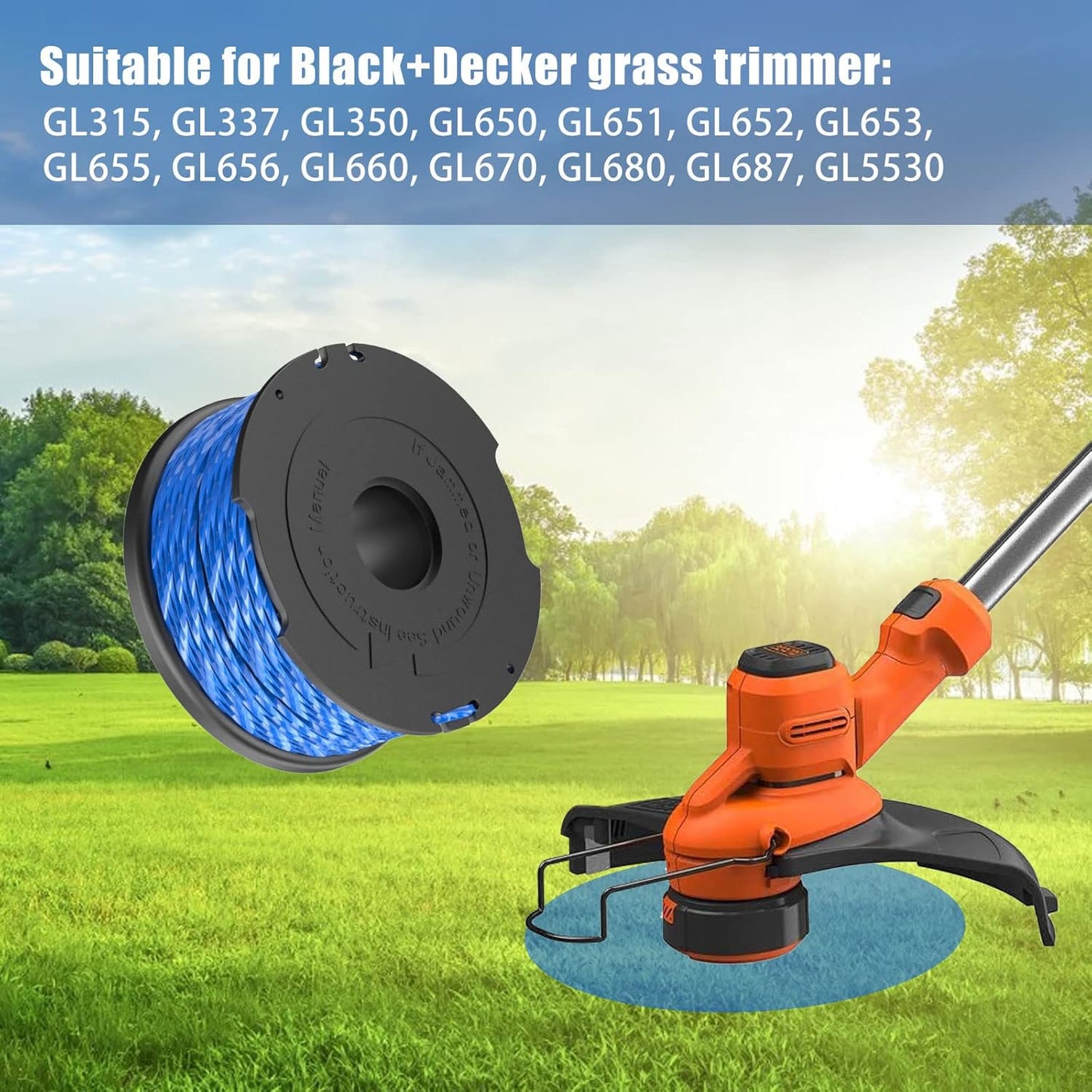 Replacement Spool for Black & Decker A6441 Trimmer Line, 1.65mm, Replacement Spools for GL652, GL655, GL650, GL660, GL680 Trimmer - Image 4