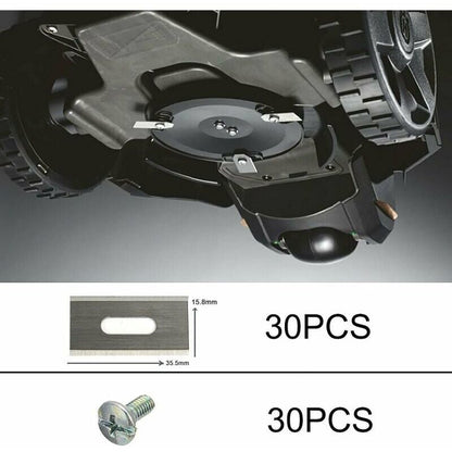Pack of 30 lawn mower blades for Husqvarna with double ground stainless steel blades 36.518.50.65mm..DEBUNS - Image 2