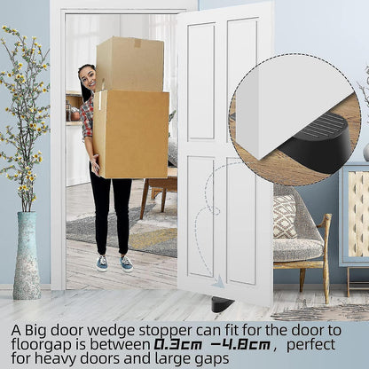 Door Stop, Extra Large Rubber Door Wedges Heavy Duty Black Door Stops Wedge - Image 2