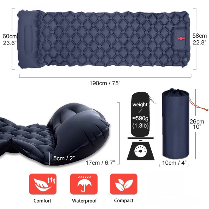 Self-Inflating Camping Mattress: Thick Lightweight Single Camping Mattress Inflatable and Attachable Double Camping Mat and Compact Inflatable Olive Green - Image 4