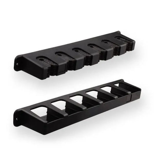 Wall Mounted 6-Slot Fishing Rod Rack, Horizontal Fishing Pole Storage Holder, Heavy Duty Plastic Fishing Rod Wall Organizer with Complete Mounting Hardware for Garage, Boat & Fishing Room - Image 2