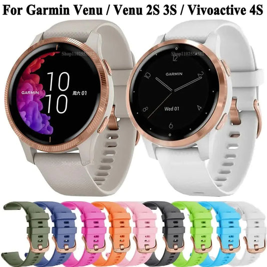 18mm 20mm Wristband Compatible with Garmin Venu Sq 2 Plus Vivoactive 4S Smartwatch Wristband Venu 3S 2S Vivoactive 3 5 Replacement Wristband Gray Gray 18mm Vivoactive 4S - Image 2
