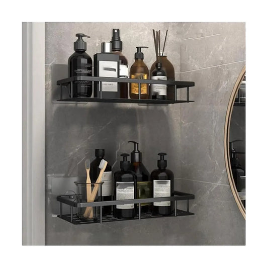 2pcs Bathroom Shelf No Drilling Wall Mount Corner Shelf Shower Storage Bracket Toilet Makeup Organization - Image 5