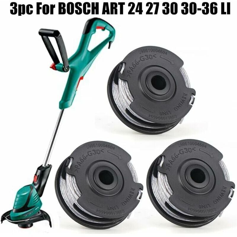 Set of 3 spools for Bosch grass trimmer Art 24 27 30 30-36 Li 18 M 1.65 mm. - Image 2