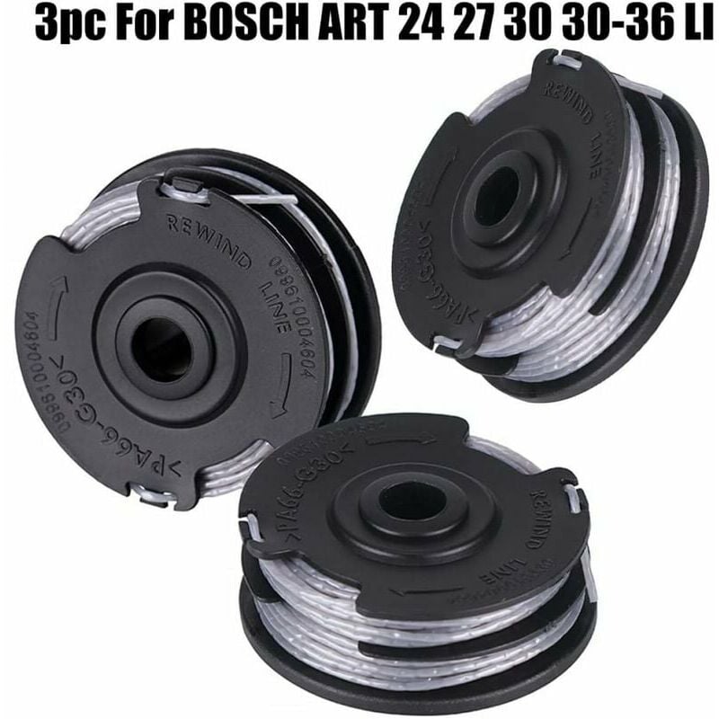 Set of 3 spools for Bosch grass trimmer Art 24 27 30 30-36 Li 18 M 1.65 mm. - Image 3