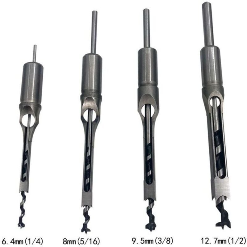 Wood Drill Bit Set for Square Holes, Compatible with Mortise and Tenon Joints, Deep Square Holes Cutting Tools for Woodworking - Image 5