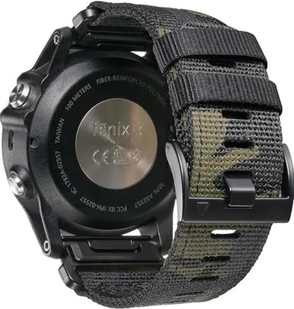 26mm Military Nylon Strap for GARMIN Fenix 7X Pro / 6X Soft Durable Replacement Strap Army Green Army green - Image 2