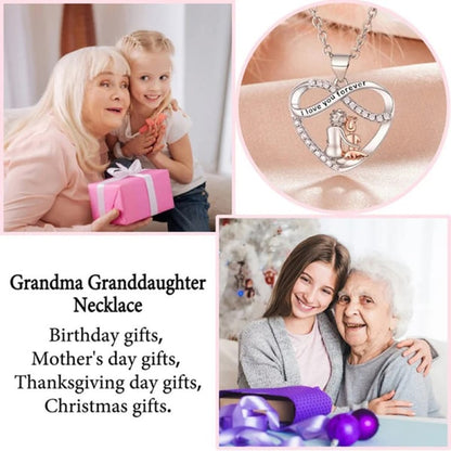 Grandma Grandchild Necklace with Card \"I Love You Forever\" - Image 4
