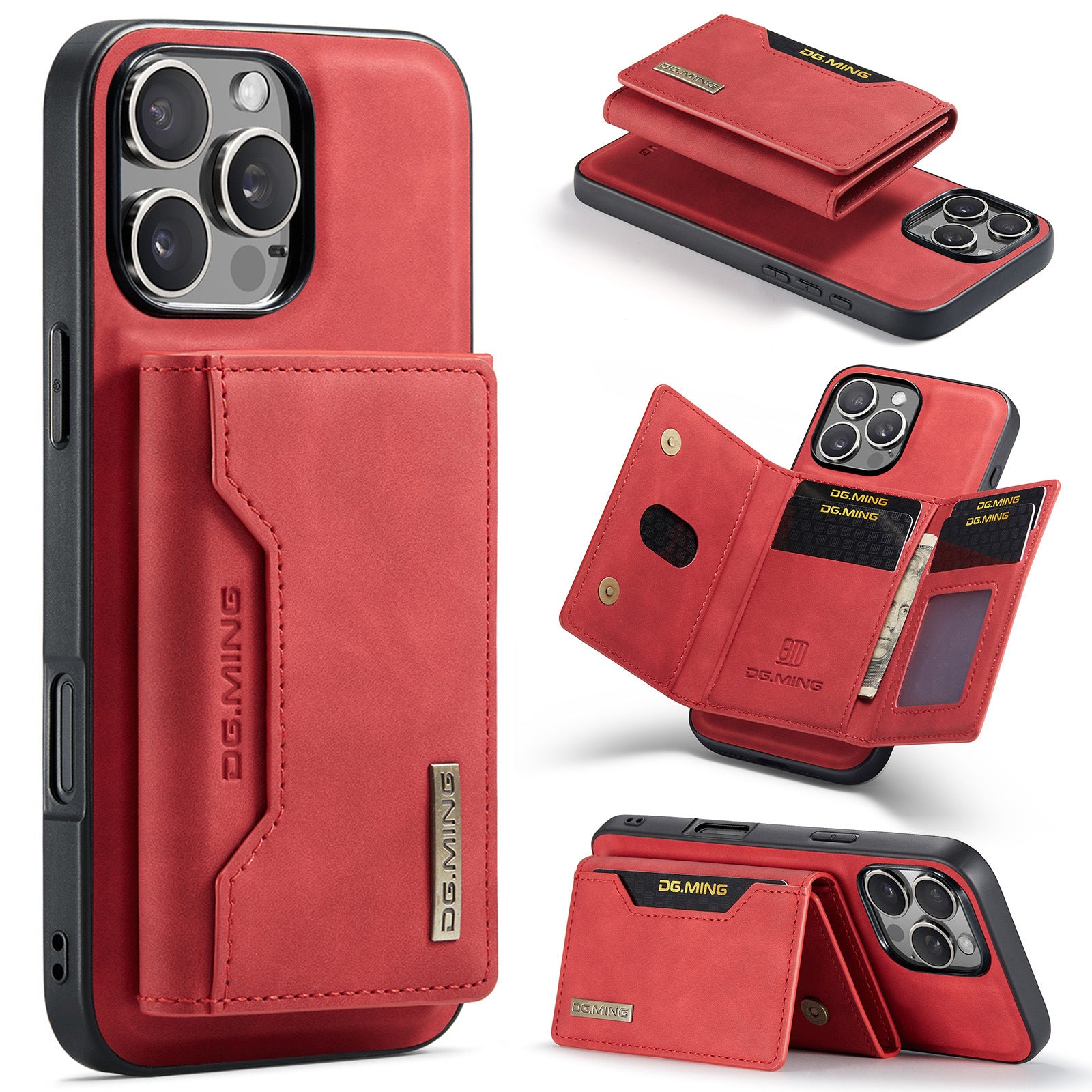 High-quality magnetic iPhone case with card pocket, magnetic split mobile phone case Combination-Coffee Combination-Coffee Combination-Coffee IP16 Pro - Image 6