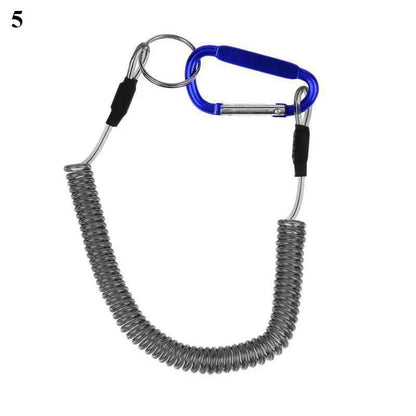 New Spiral Stretch Keychain Elastic Spring Rope Key Ring Metal Carabiner For Outdoor Anti-Lost Phone Spring Key Cord Lock Hook 5 1.2m