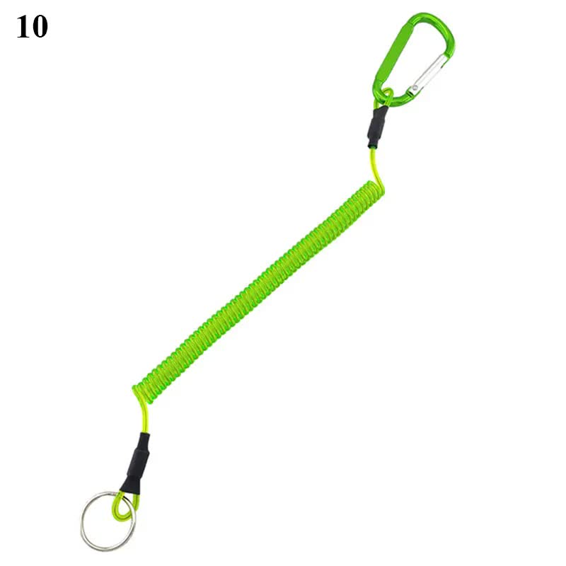 New Spiral Stretch Keychain Elastic Spring Rope Key Ring Metal Carabiner For Outdoor Anti-Lost Phone Spring Key Cord Lock Hook 5 1.2m - Image 2
