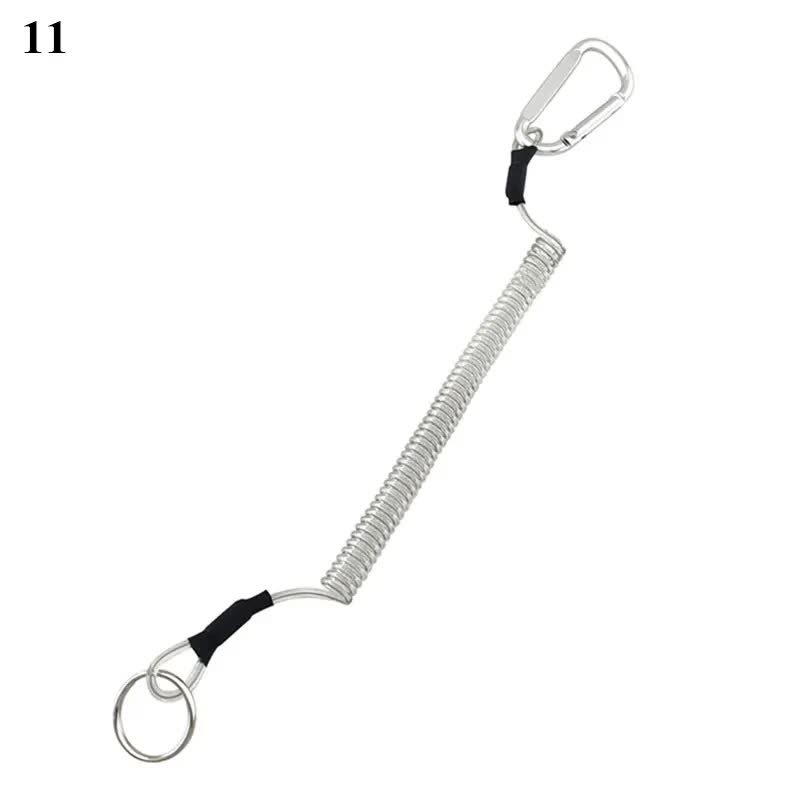 New Spiral Stretch Keychain Elastic Spring Rope Key Ring Metal Carabiner For Outdoor Anti-Lost Phone Spring Key Cord Lock Hook 5 1.2m - Image 3
