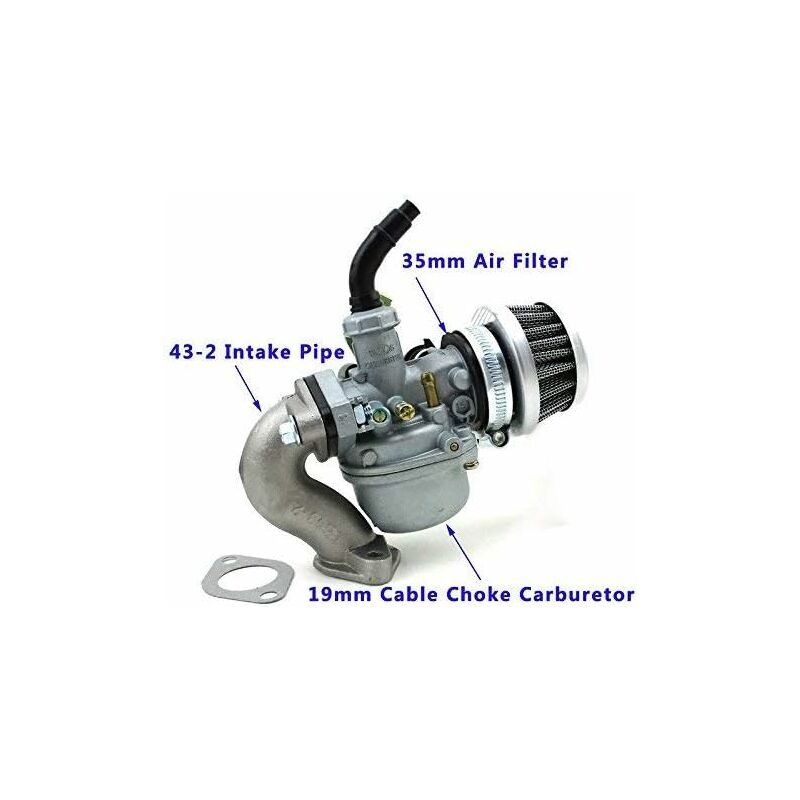 PZ19 Carburetor Kit - for quad, ATV and dirt bike Taotao Sunl - 50cc, 70cc, 90cc, 110cc - 19 mm pocket bike carburetor - Image 3