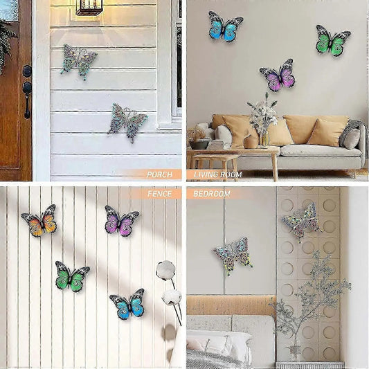 10.6\" Metal Butterfly Wall Decor, Butterflies Indoor Outdoor Hanging Wall Art for Patio Garden Yard Fence Home Living Room - Image 3