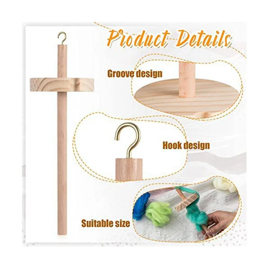 2pcs DIY Dragonfly Spindle Yarn Spinner Handmade Wooden Spinning Wheel For Yarn Making Yarn Spindle - Image 3