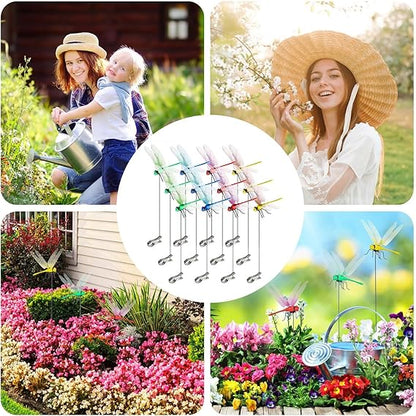 12pcs Artificial Dragonfly Clips for Outdoor Use 3D Dragonfly Decor Gardening, 3D Dragonfly Garden Decorative Clips - Image 5