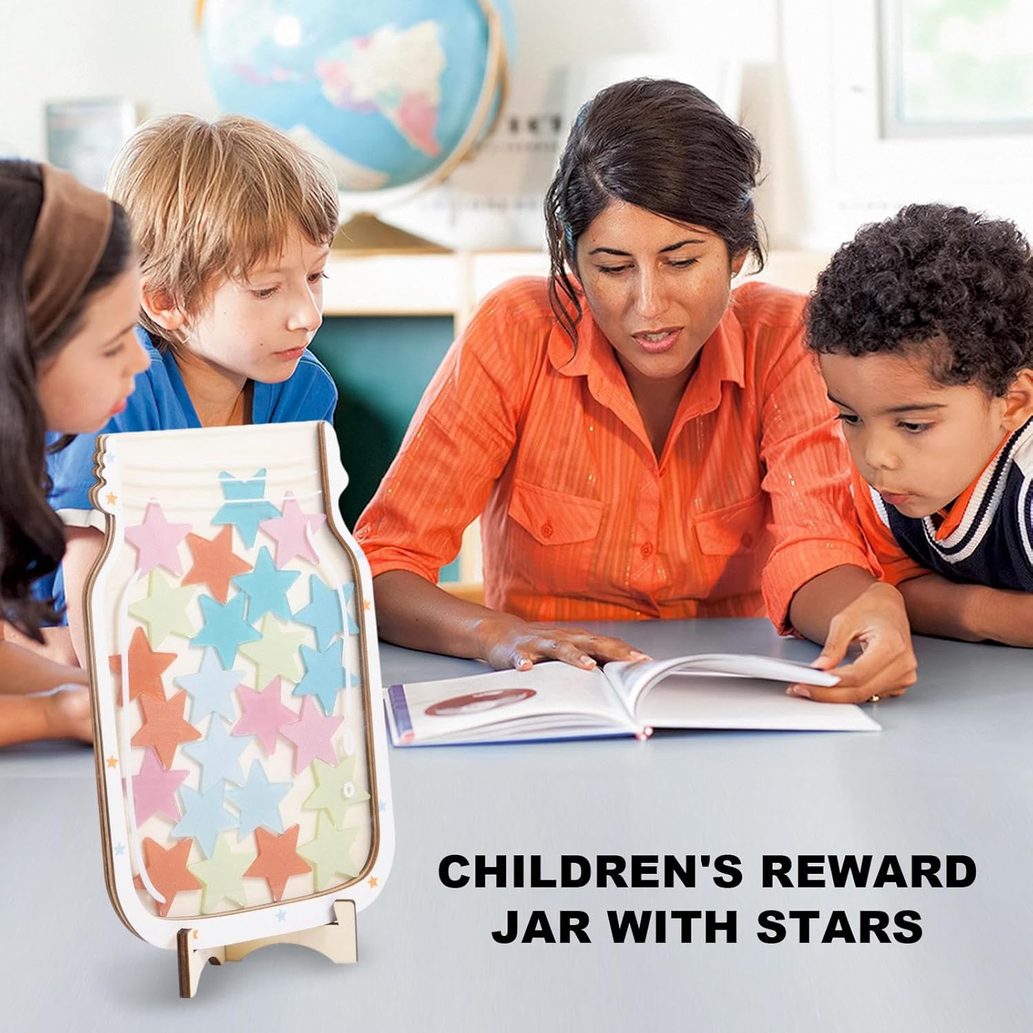 Star Reward Jar - Star and Dinosaur Reward Board, Positive Behavior Chart and Jar Reward System, Classroom Behavior Tool a - Image 2