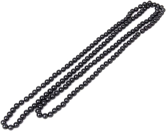Black pearl necklace for women, pearl chain, black chain, extra long faux pearl necklace, multi-layer necklace for women, sweater necklace, faux pearl necklace 111