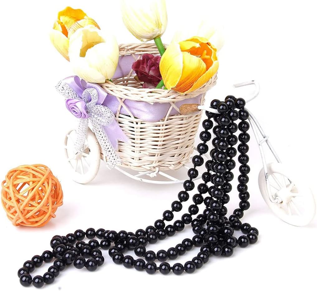 Black pearl necklace for women, pearl chain, black chain, extra long faux pearl necklace, multi-layer necklace for women, sweater necklace, faux pearl necklace 111 - Image 2
