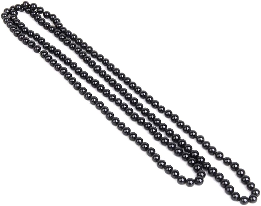 Black pearl necklace for women, pearl chain, black chain, extra long faux pearl necklace, multi-layer necklace for women, sweater necklace, faux pearl necklace 111 - Image 3