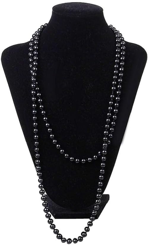 Black pearl necklace for women, pearl chain, black chain, extra long faux pearl necklace, multi-layer necklace for women, sweater necklace, faux pearl necklace 111 - Image 5
