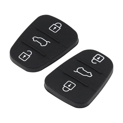 2pcs Silicone Key Case Compatible with Kia Sportage Cee'd Picanto Rio & Hyundai i10 i20 i30 ix20 ix35 - 3 Buttons Remote Control Cover