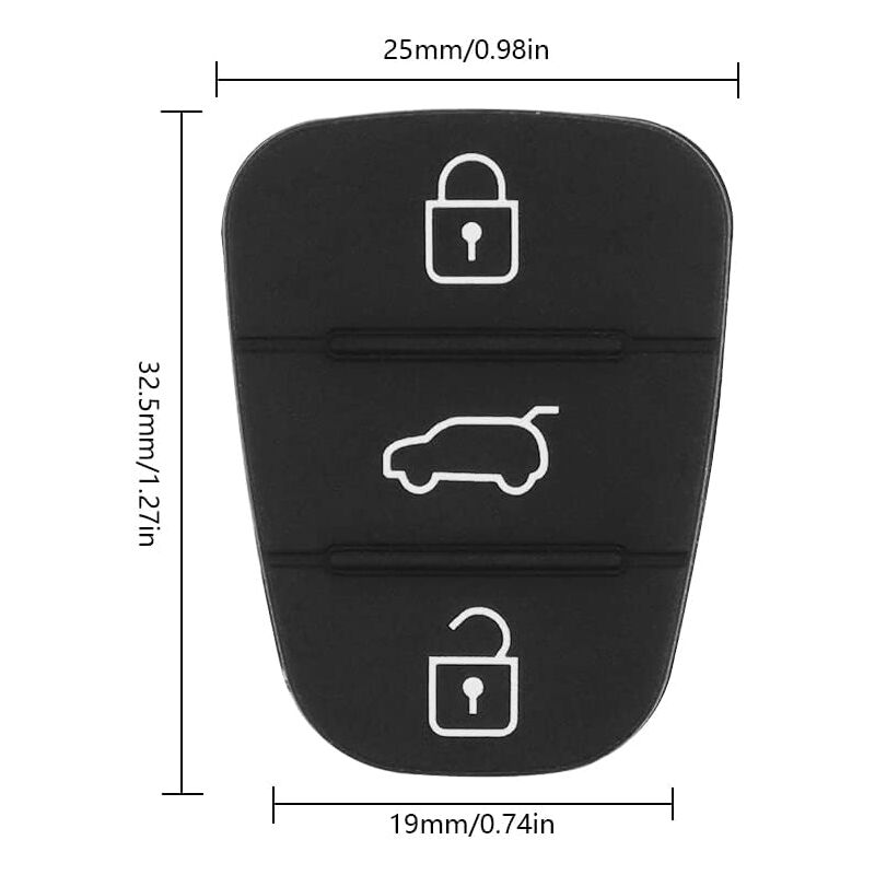 2pcs Silicone Key Case Compatible with Kia Sportage Cee'd Picanto Rio & Hyundai i10 i20 i30 ix20 ix35 - 3 Buttons Remote Control Cover - Image 2