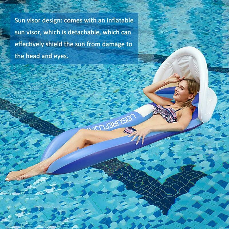 Air Mattress Inflatable Pool Water Hammock Water Toys Summer Pool Toys Blue 160 90cm, GUA.B/bon - Image 3