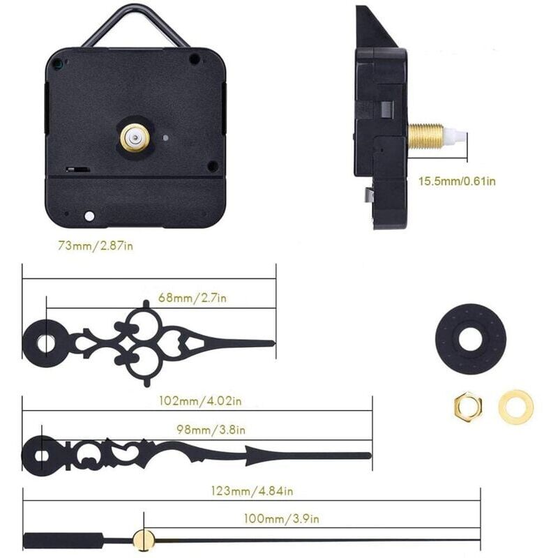 Quartz DIY Wall Clock Movement Mechanism Battery Operated DIY Repair Parts..DEBUNS - Image 2