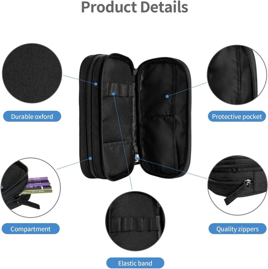 Blue sports pencil case with soccer motif, spacious and durable pencil case with zippers, soccer pencil case Soccer Blue Soccer Blue - Image 2