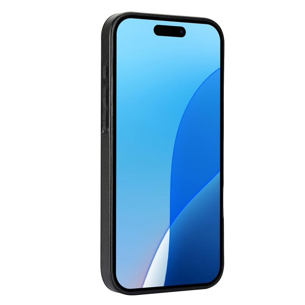 iPhone 16 Pro Case with Card Slot Leather Black - Image 2