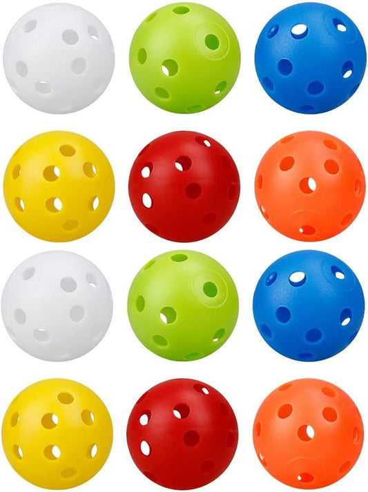 12-Pack Golf Practice Balls, Hollow Practice Balls with Airflow, 42mm Plastic Golf Balls, for Swing Training, Driving Range, Home Use