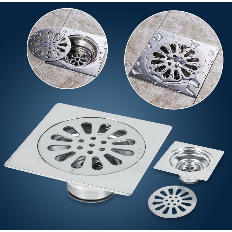 Thick Stainless Steel Floor Drain Anti-odor Square Shower Drain for Bathroom 100 100mm (Style : 3) - Image 4