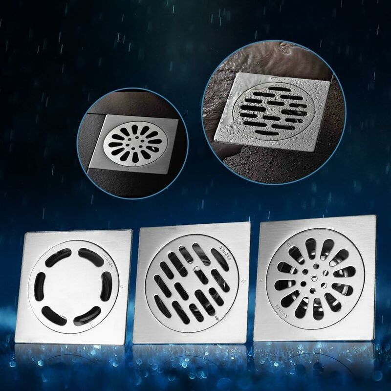 Thick Stainless Steel Floor Drain Anti-odor Square Shower Drain for Bathroom 100 100mm (Style : 3) - Image 5
